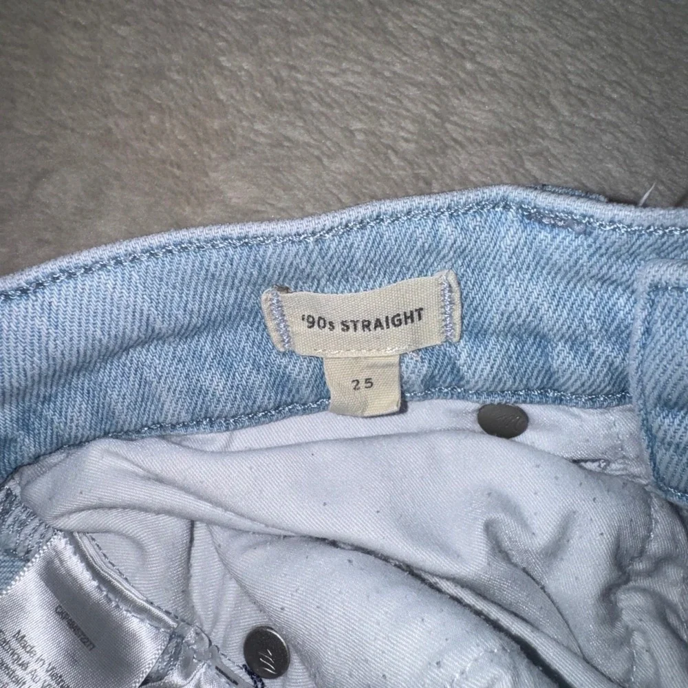 Madewell 90s Straight Leg Jeans Light Wash High Rise Size 25 Denim
